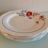 Suite of six flat plates décor Abeille d'Or by Ceranord St Amand / vintage 50s-60s