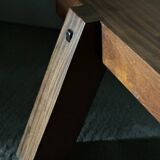 Table basse brutaliste en acajou