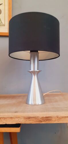 Lampe année 60/70 vintage design en aluminium brossé marque ERCO