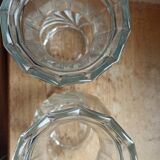 Pair of vintage carved glass vases