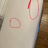 Pair of white leather and chrome armchairs