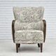 Fauteuil danois années 1955-60 en tissu fleuri multicolore