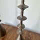 Vintage mid century brutalist hand forged brass candlesticks