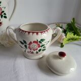 Sarreguemines earthenware sugar bowl, Epernay pattern