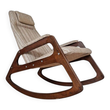 Midcentury Rare Rocking Chair Uluv, Czechoslovakia, 1960s