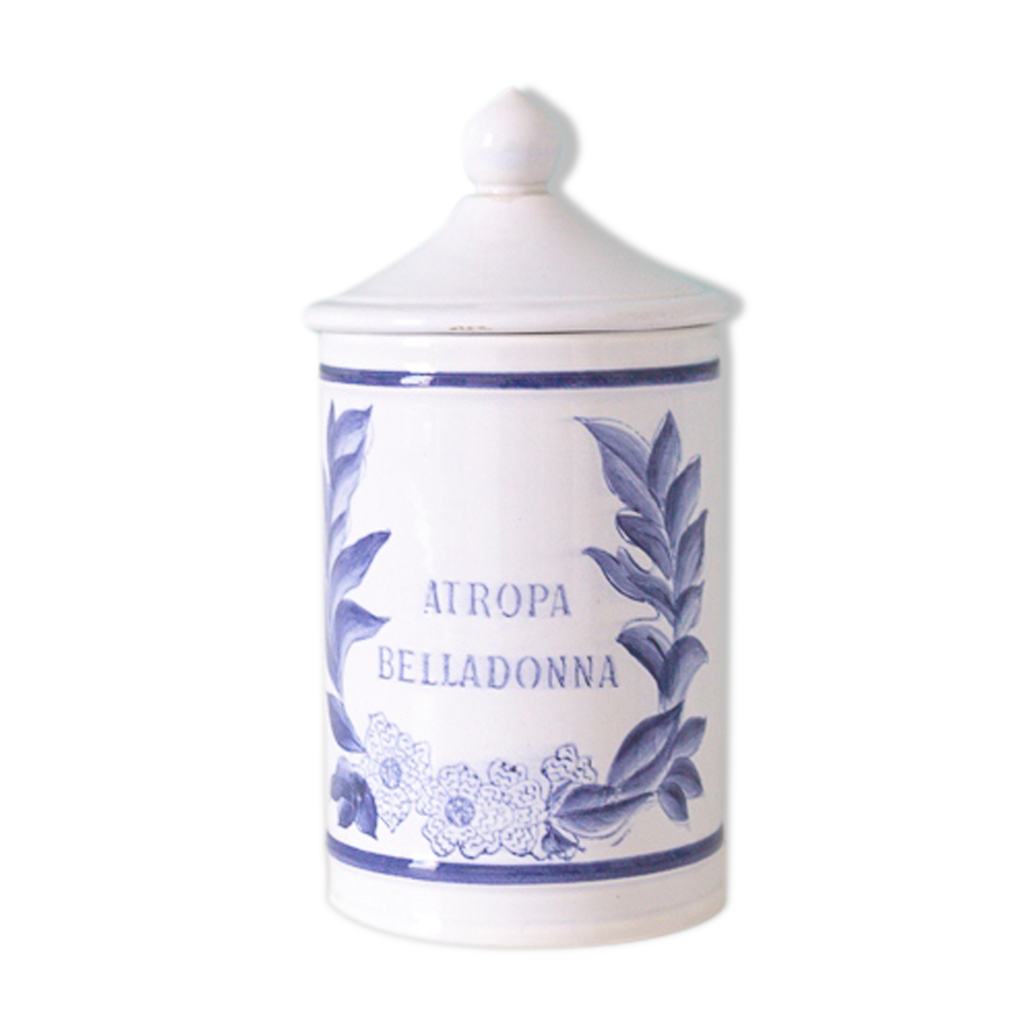 Pharmacy pot Atropa Belladonna longchamp earthenware