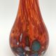 Vase soliflore Murano orange et motifs colorés en verre soufflé  -  XXème siècle