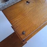 Wall shelf in oak and copper from the 50s