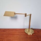 Lampe de bureau articulée en laiton, Boulanger (Belgique), 1970-80