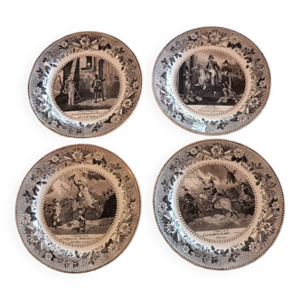 4 talking plates. Old