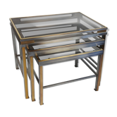 Guy Lefèvre for Maison Jansen, suite of 3 nesting tables, 1970s