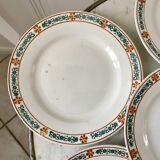 lot of 6 hollow plates Terre de Fer St Amand model "Molière" XXth