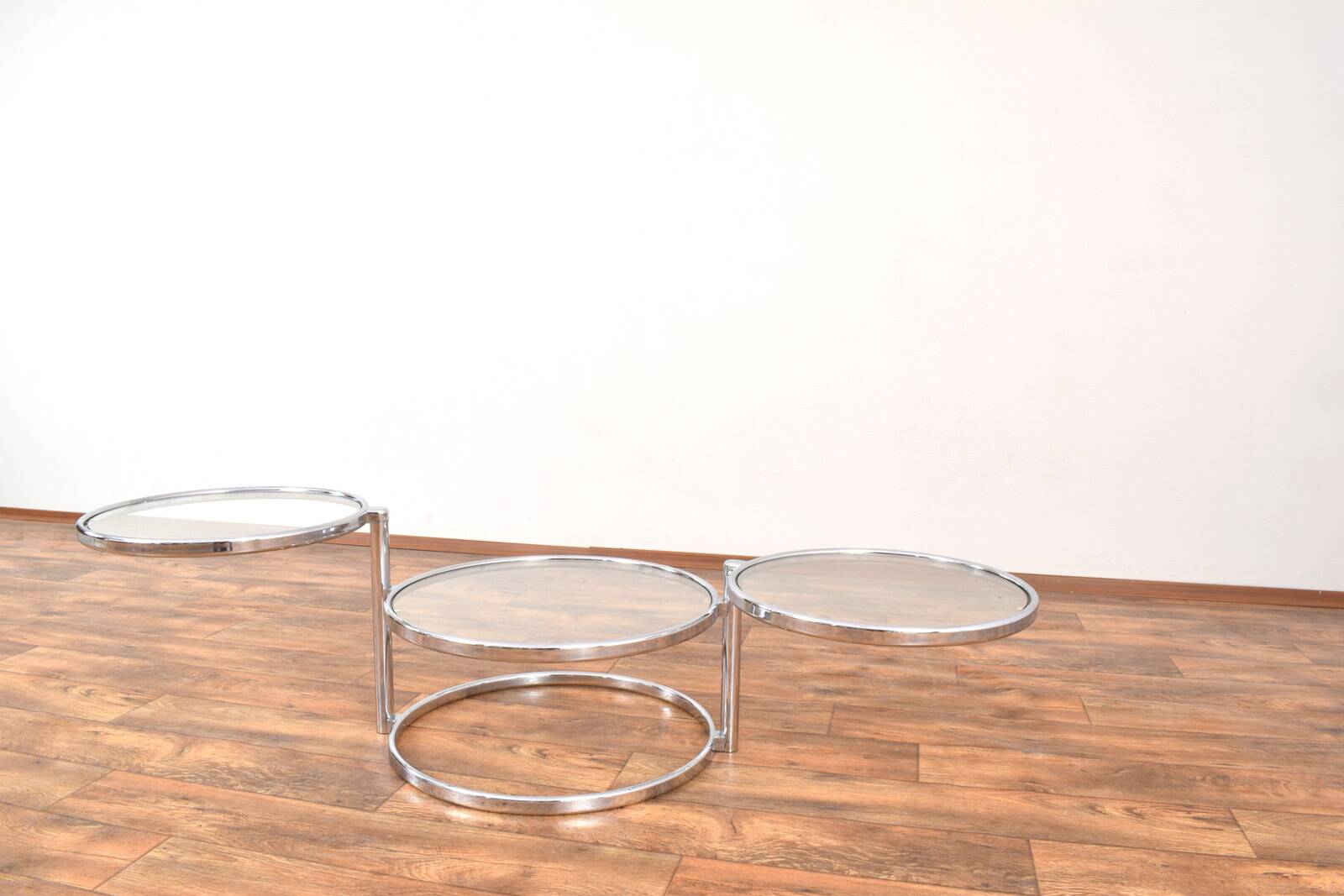 Vintage Chrome Swivel Coffee Table, 1970s