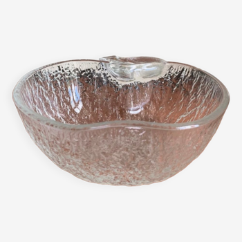 Plat / bol vintage en verre en forme de pomme