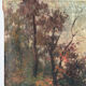 Huile sur toile  "Rivière dans les bois"
