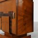 Set of Two Geometric Art Deco Wooden Nightstands, Italy 1920s