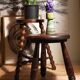 Tripod stool solid wood turned vintage