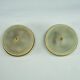 Lumi Milano, pair of wall or ceiling lamps in glass, brass and lacquer, 50s