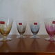 4 glasses with crystal water of Arques engraved colored - Calicia - 25 cl
