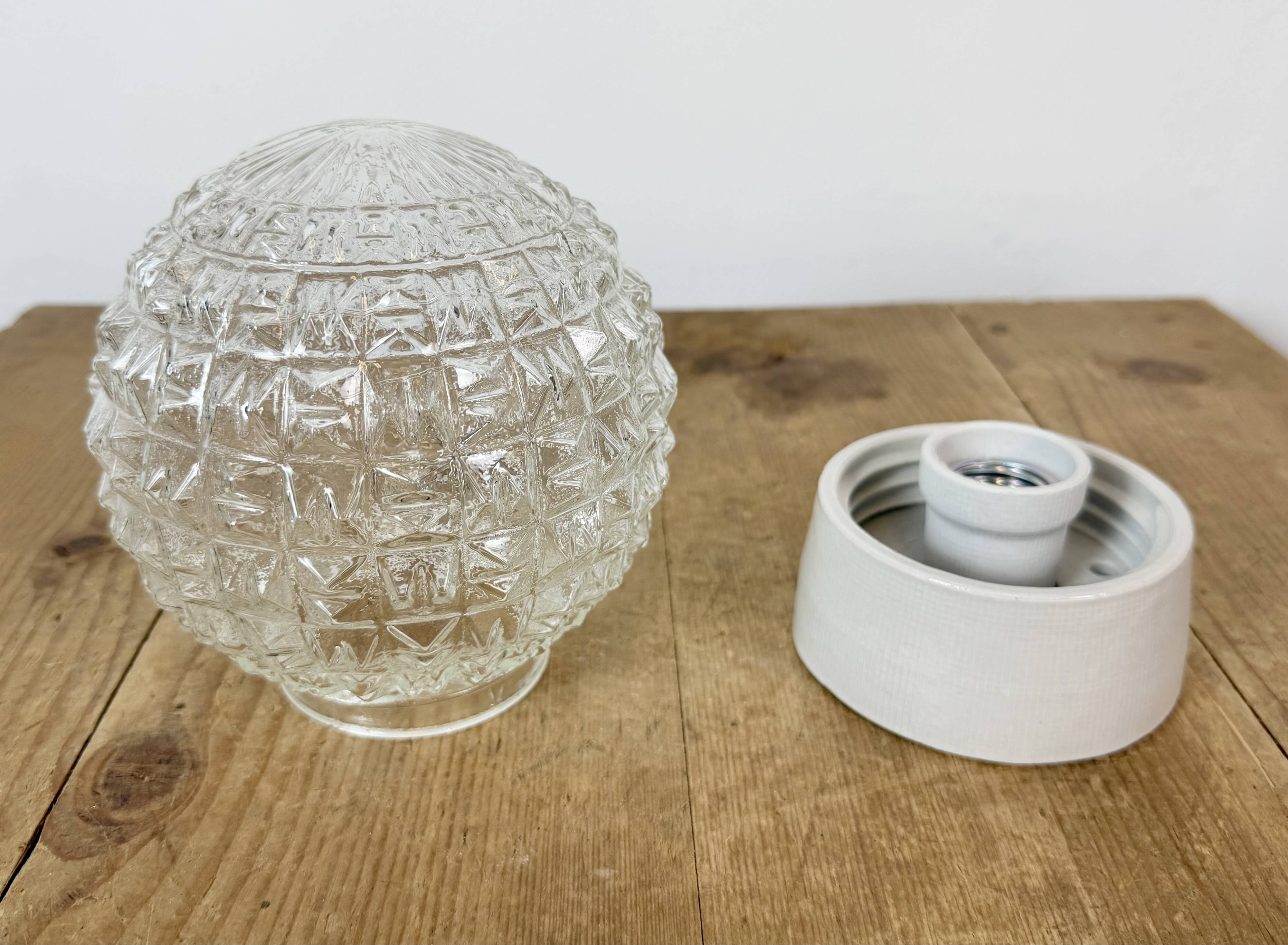 Vintage White Porcelain Ceiling Light, 1970s