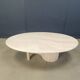 Vintage oval travertine coffee table, 1970s