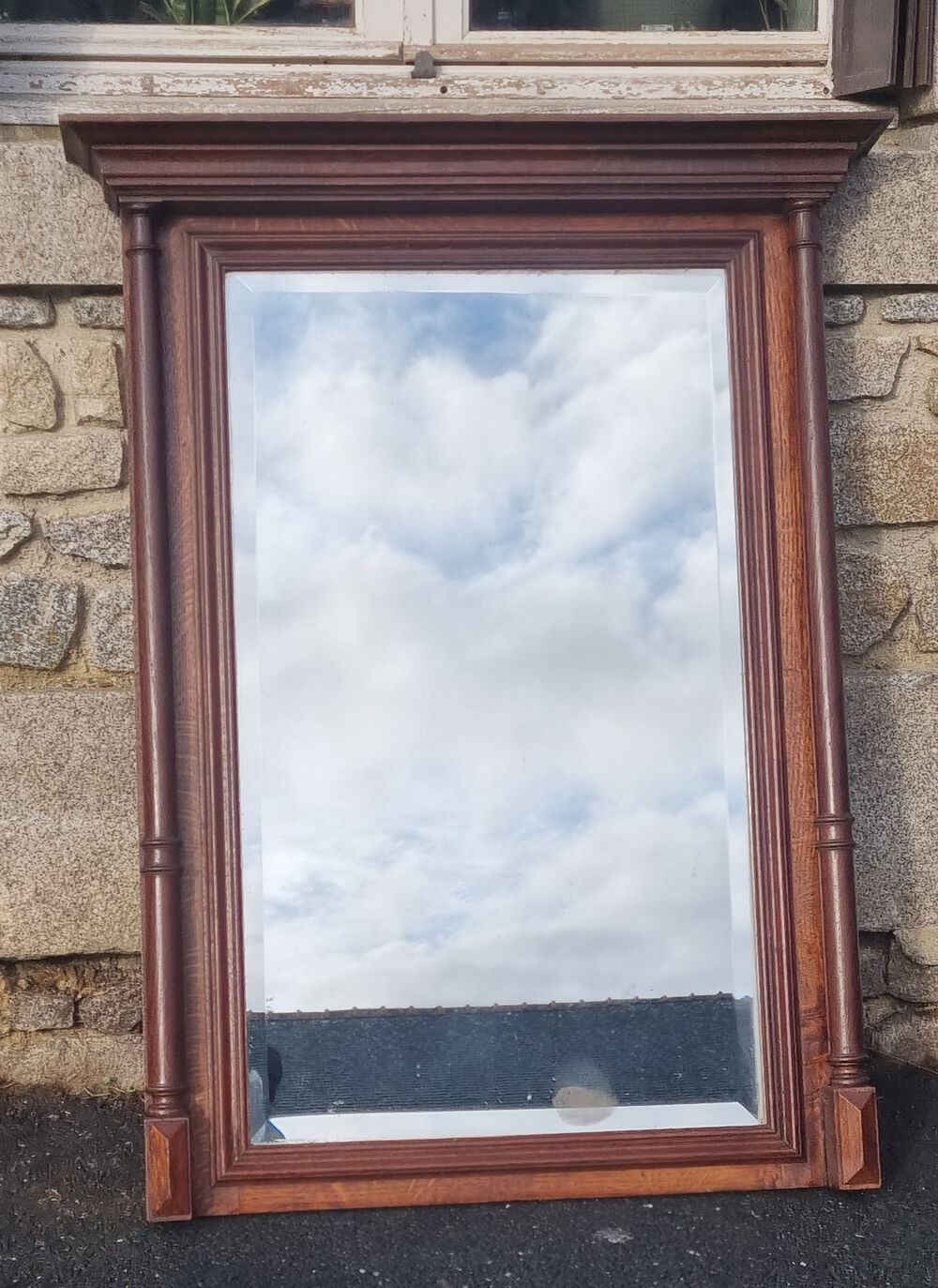 Large mirror Trumeau, wood, vintage, Henri II
