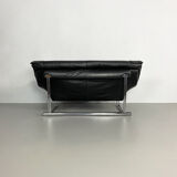 Postmodern leather and chrome sofa, c.1970