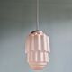 Art Deco Skyscraper pendant light in pink cracked glass