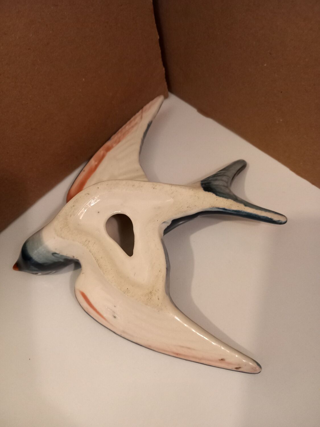 3 blue swallows, earthenware wall decoration