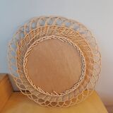 Braided wicker mirror
