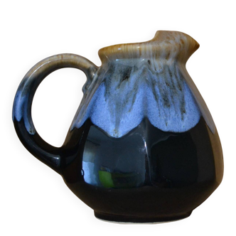 Blue flamed stoneware jug