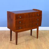 Mid century retro vintage Danish three drawer rosewood chest of drawers 1960s