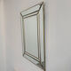 Vintage brass beveled wall mirror, large Hollywood Regency mirror, Mid-Century Modern