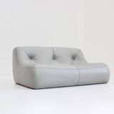 Grey Leather Kali sofa by Michel Ducaroy for Ligne Roset