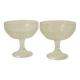 Coupes à dessert sur pied vintage en verre moulé – motifs fruits
