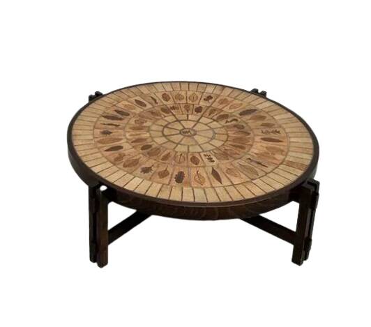 Coffee table "Les Herbiers" by Roger Capron