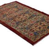 One-of-a-kind turkish handwoven vintage rug - rustic vintage charm 260x 158