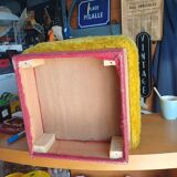 60s/70s furry pouf stool