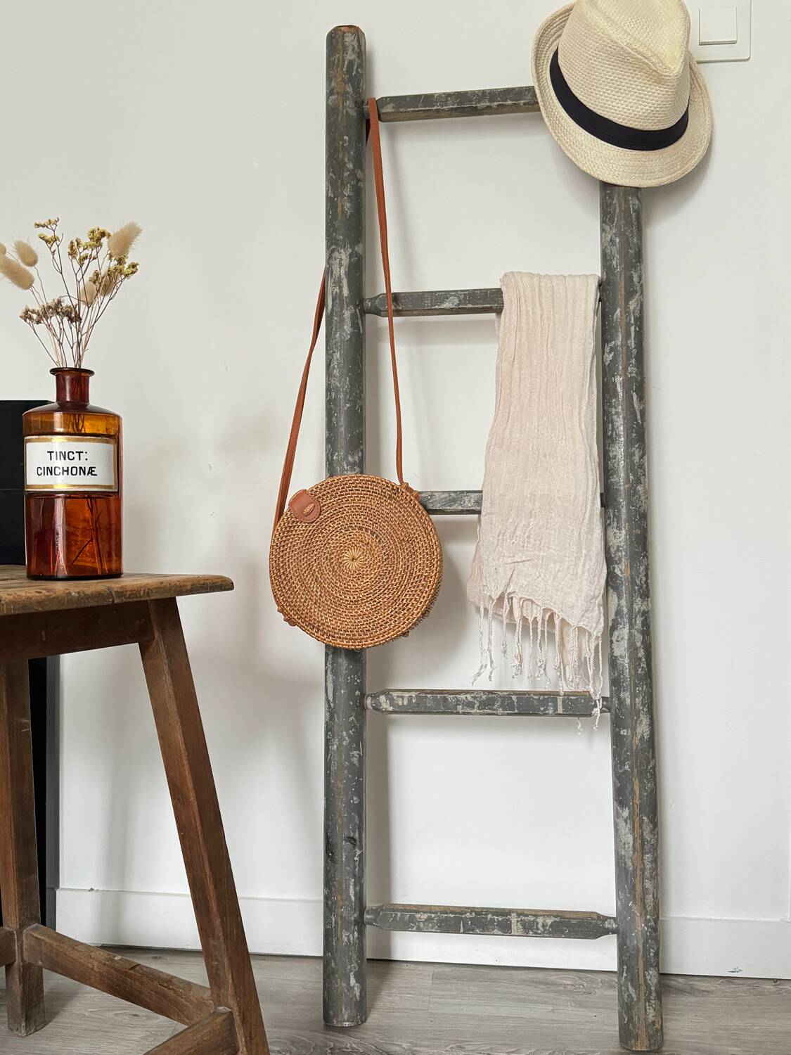 Old decorative wooden ladder