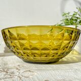 Vintage Amber Glass Dessert Set - 1 Salad Bowl + 5 Matching Bowls