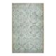 1970s vintage Turkish hand-knotted wool cotton green area rug 196x224