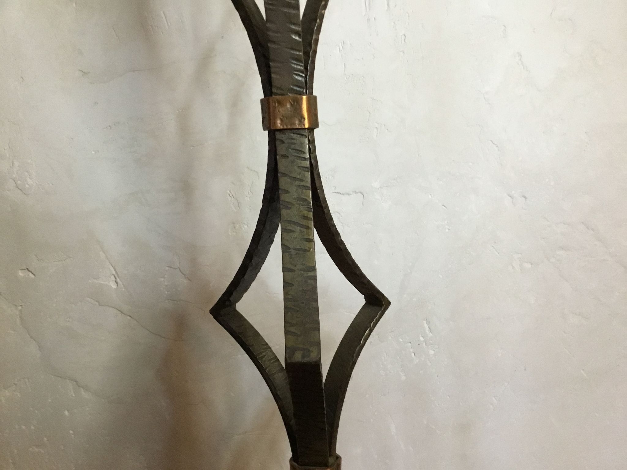 Art Deco wrought iron lamppost circa 1900