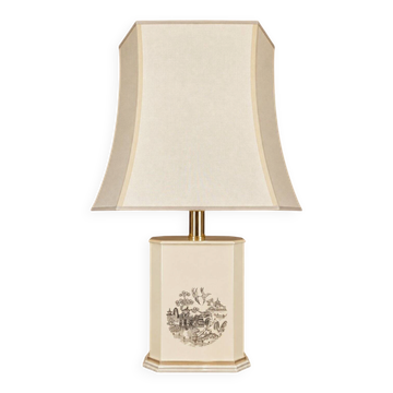 Grande lampe 80 cm scene palais japonnais