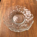 Vintage frosted glass bowl, 1970s.