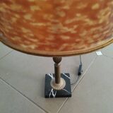 Vintage lamp with faux tortoiseshell shade
