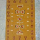 Yellow in 105x65cm wool Kilim rug