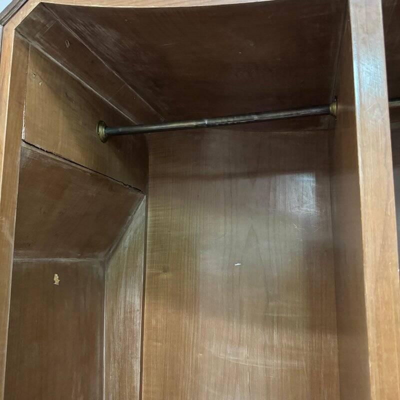 Cubist Art Deco wardrobe in heather wood, 1940s