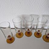 set of 6 yellow-footed champagne flutes