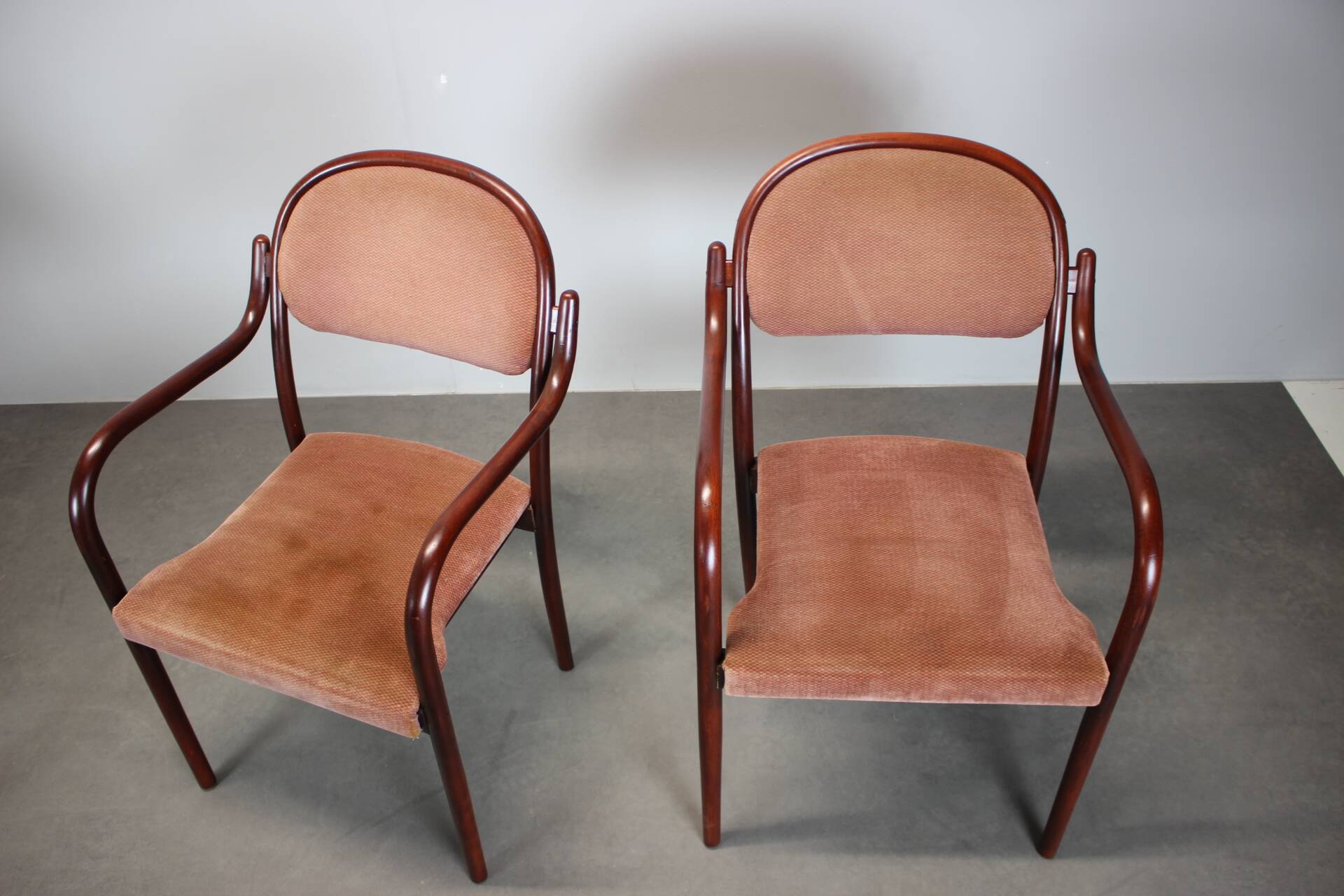 Set of six Thonet armchairs in bent wood, Vienna, Austria, 1991