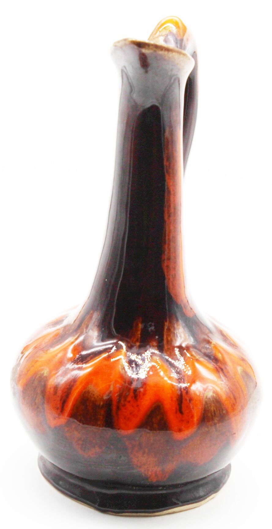 Carafe en céramique orange vintage